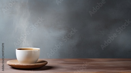 Minimalist background with cup of coffee