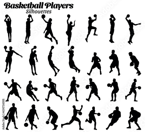 Basketball Players vector silhouette set © Ascreator