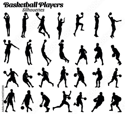 Basketball Players vector silhouette set