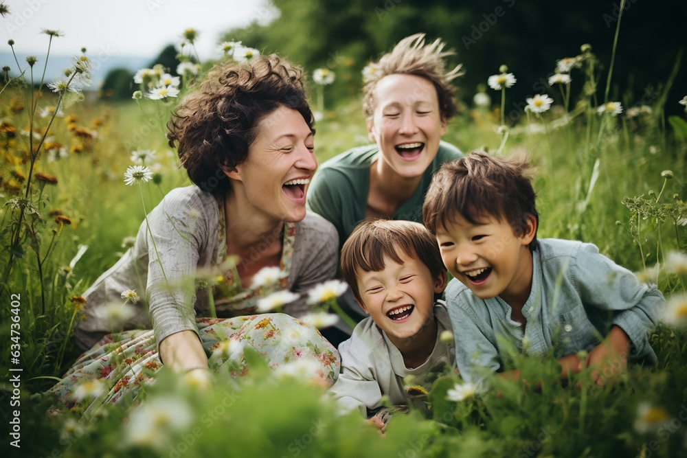 Obraz premium good mental health in the family generative ai