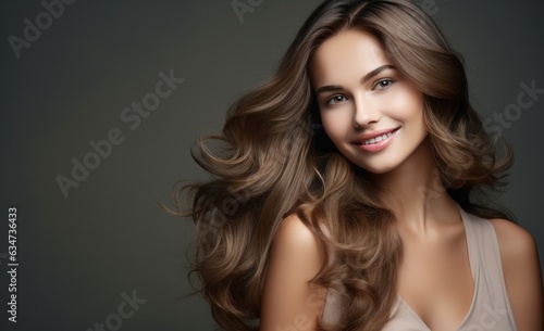 Beauty woman with long wavy hair
