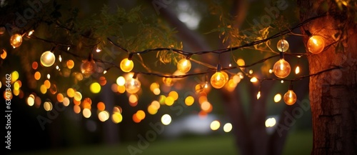 Colorful light bulb garland