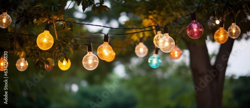 Colorful light bulb garland