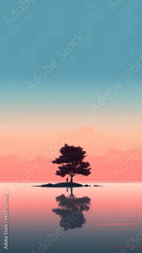 Minimalist natural wallpaper for mobile phone