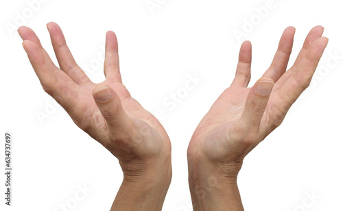 Sending out healing vibes to help raise your life force vibration - faith healer with cupped open hands transparent png file
