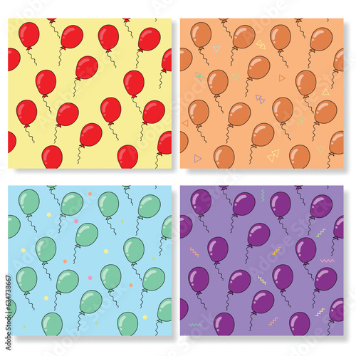 Balloon pattern seamless set