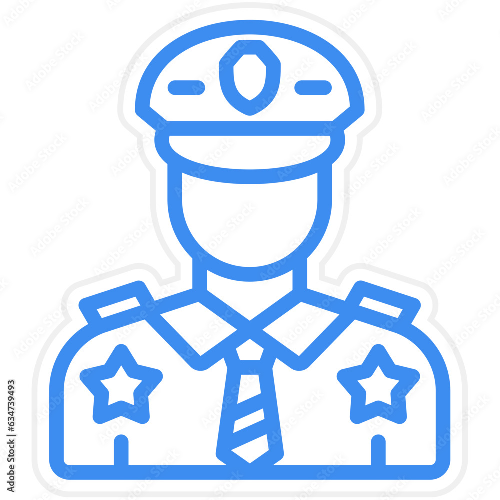 Vector Design Officer Icon Style