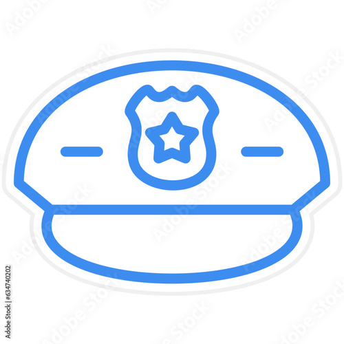 Vector Design Police Hat Icon Style