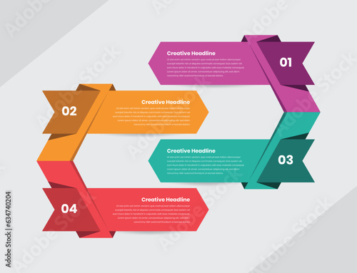 Four steps business presentation abstract infographic template design