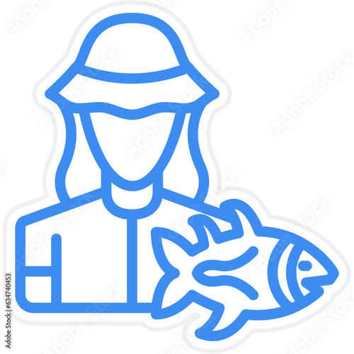 Vector Design Fisherwoman Icon Style