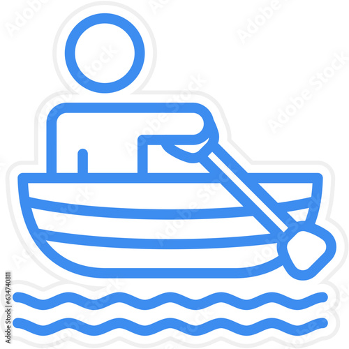 Vector Design Rowing Boat Icon Style