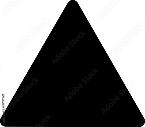 Triangle silhouette icon with rounded corners. Triangle shape. Replaceable vector design.
