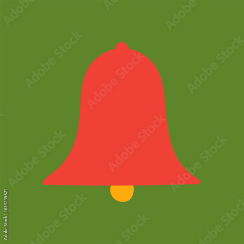 Hand drawn Christmas symbol element illustration. Jingle bell vector icon. Holiday card, poster design