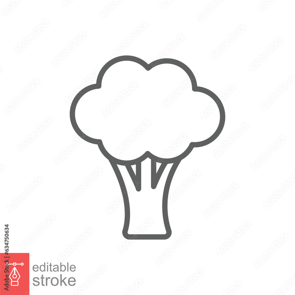 Broccoli icon. Simple outline style. Vegetable, plant, healthy, natural, organic, diet, fresh, food concept. Thin line symbol. Vector illustration isolated on white background. Editable stroke EPS 10. Broccoli icon. Simple outline style. Vegetable, plant, healthy, natural, organic, diet, fresh, food concept. Thin line symbol. Vector illustration isolated on white background. Editable stroke EPS 10.