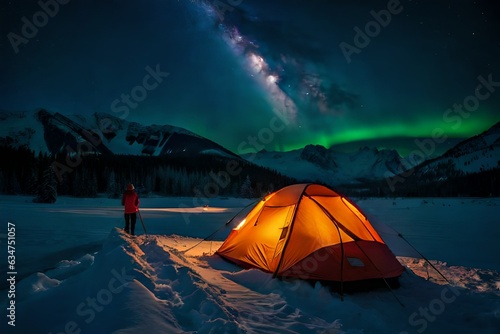 camping in the night