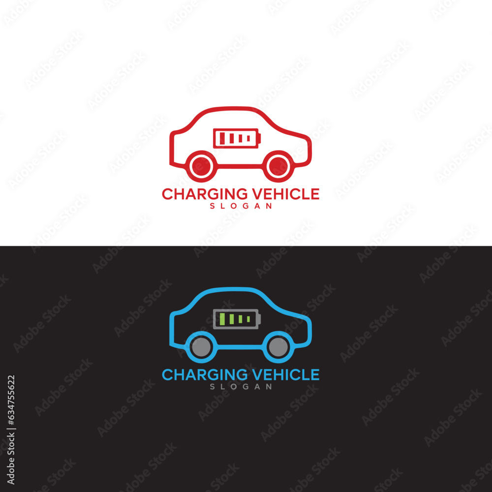 Electric car with plug icon symbol, EV car, Green hybrid vehicles charging point logotype, Eco friendly vehicle concept, Vector illustration Electric car with plug icon symbol, EV car, Green hybrid vehicles charging point logotype, Eco friendly vehicle concept, Vector illustration