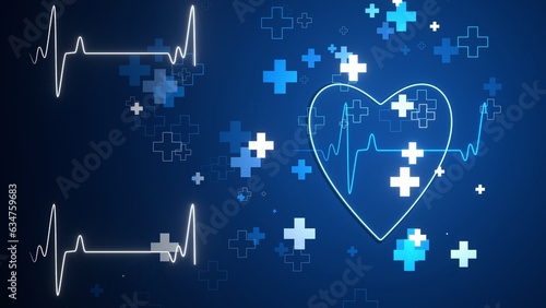 Health concept. Clinic background. Heart and pulse. Doctor.