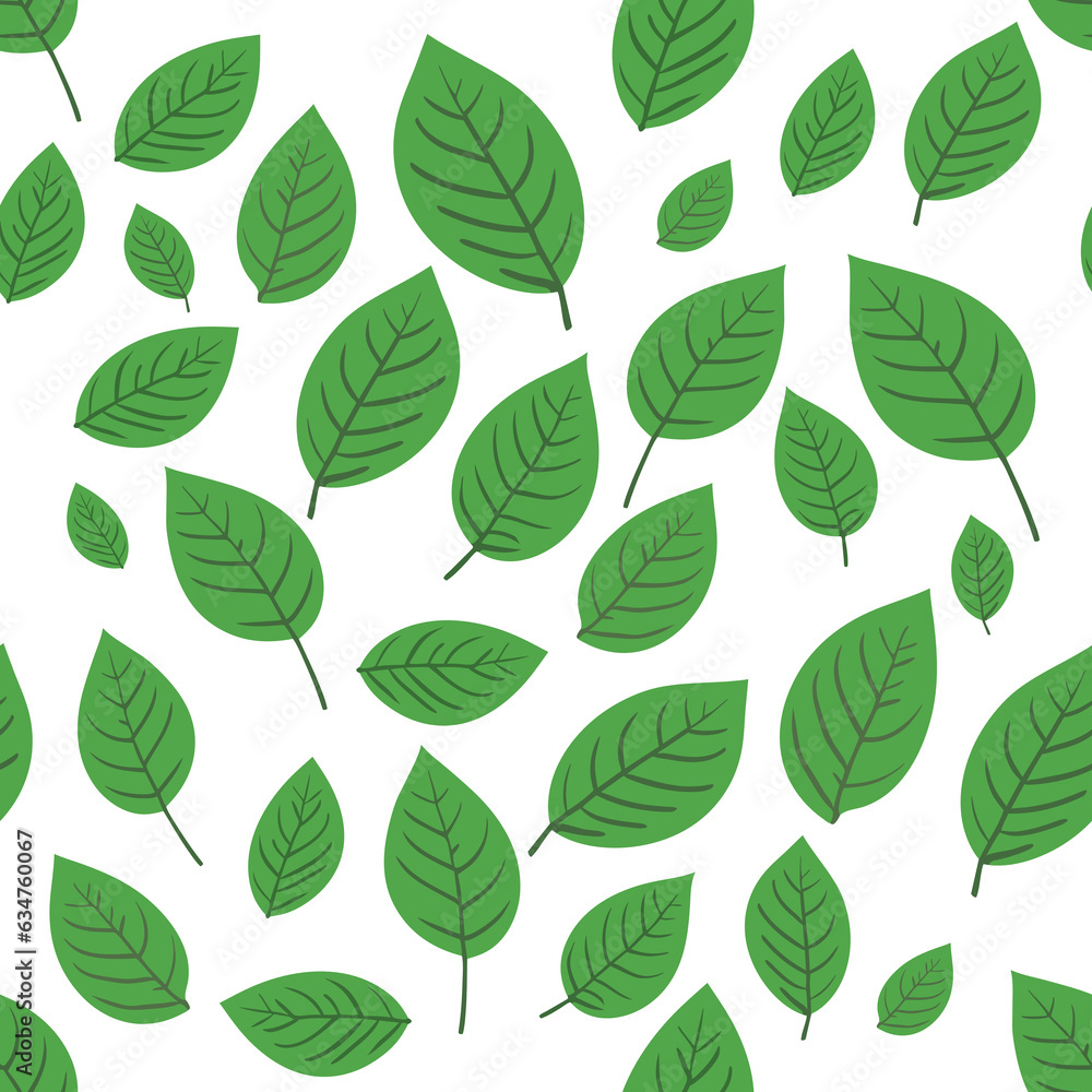 Obraz premium green-leaf-seamless-pattern