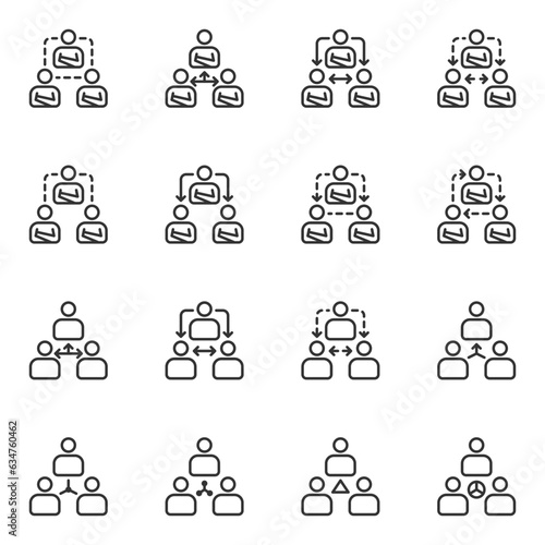 people business delegate icons  line vector ,team , workflow , design elements pictograms wed logo and infographics 