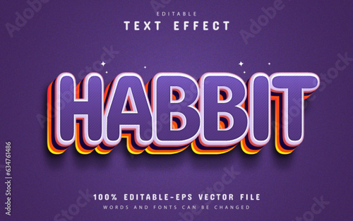 Purple habbit 3d text effect editable