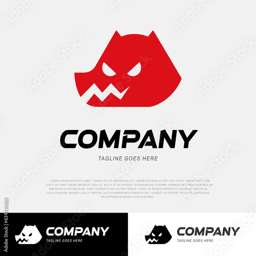 vector animal logo design template, Wolf or Dog or Fox or Monster Face Logo