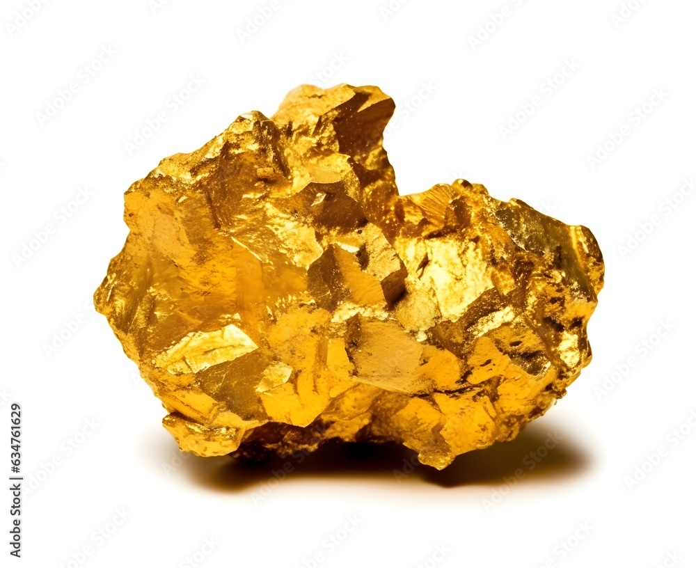 Gold nugget isolate on a white background Gold nugget isolate on a white background