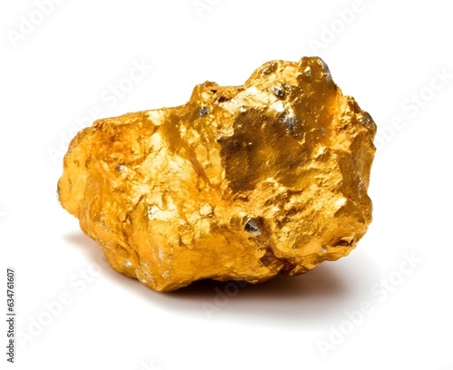 Gold nugget isolate on a white background