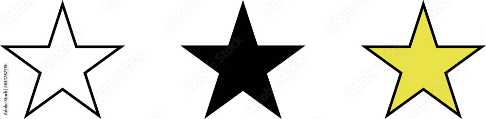 Star Icon set collection. Rating and favourite star lined and colored version. Vector ilustration Star Icon set collection. Rating and favourite star lined and colored version. Vector ilustration