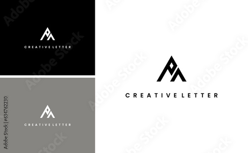 Modern Initial  Logo Design, Pinnacle Peak Mountain Vector