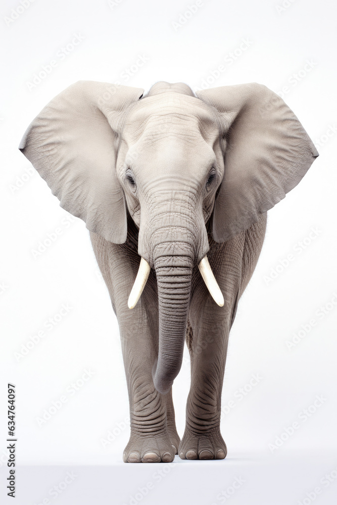 Obraz premium Elephant portrait on white background