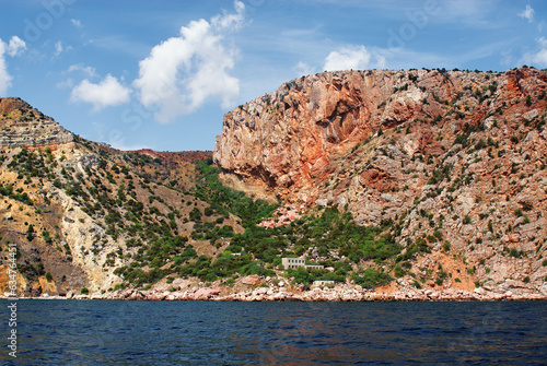 Beautiful seascape with a rocks shore. Crimea, Ukraine.