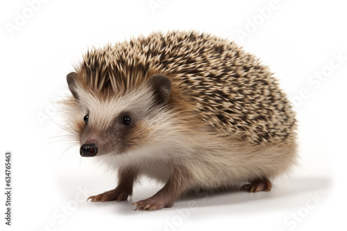 Illustration of common European hedgehog a small spiny mammal cut out and isolated on a white background photo