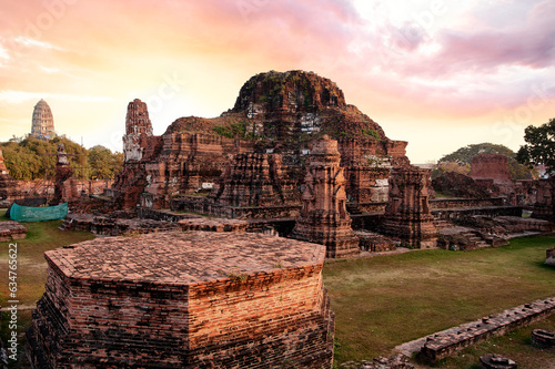 Buddhist Temple in Ayutthaya historical park, Thailand. photo