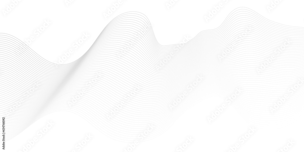 Modern Abstract white blend wave lines and technology background. Modern white flowing wave lines and glowing moving lines. Futuristic technology and sound wave lines background.