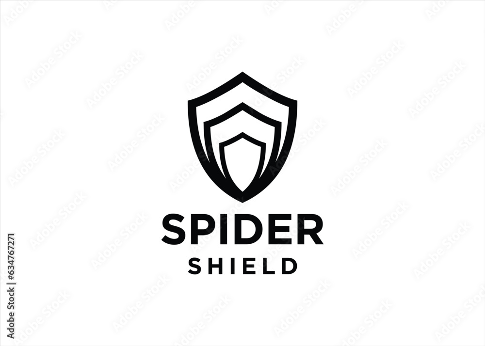 Naklejka premium spider shield logo symbol