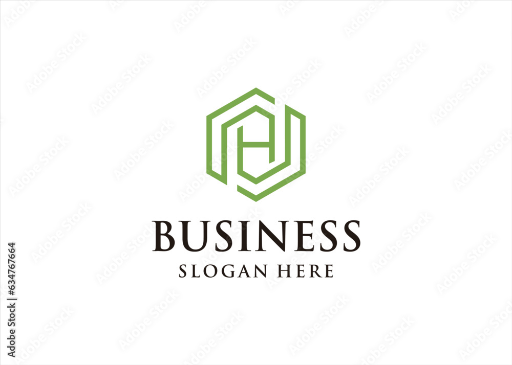 h logo design hexagon shape h logo design hexagon shape