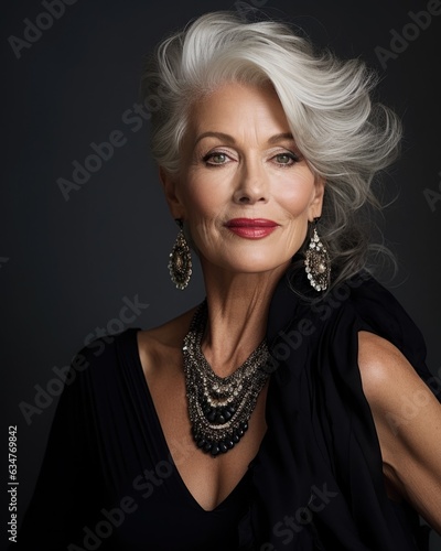 Portrait of Senior adult in high fashion and fun concept