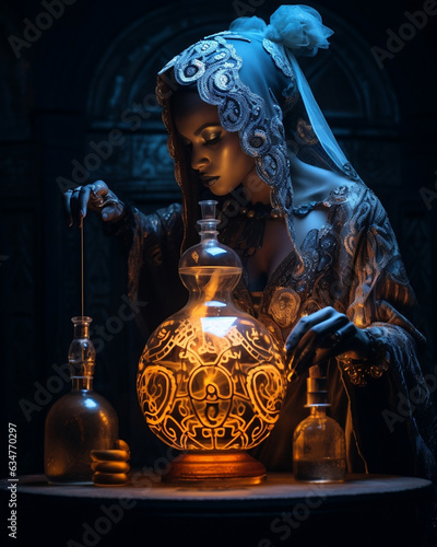 Voodoo Mother distilling Poison with her aAembic photo