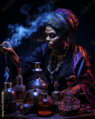 Voodoo Mother distilling Poison with her aAembic photo