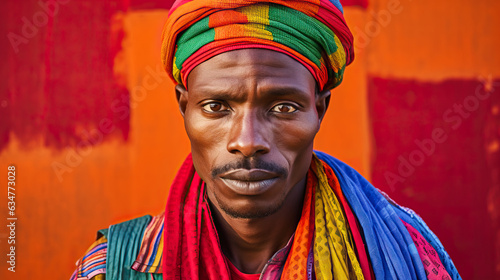 Male from the Hausa culture in Africa, wearing in shirt 
