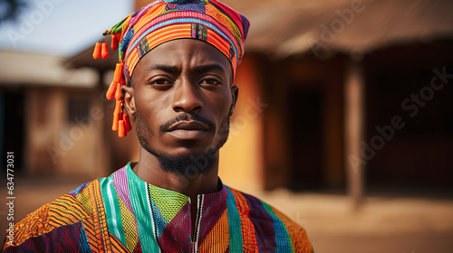Male from the Hausa culture in Africa, wearing in shirt 