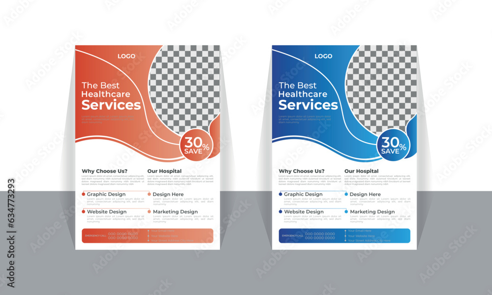 Corporate healthcare and medical flyer or poster design layout, Layout ...