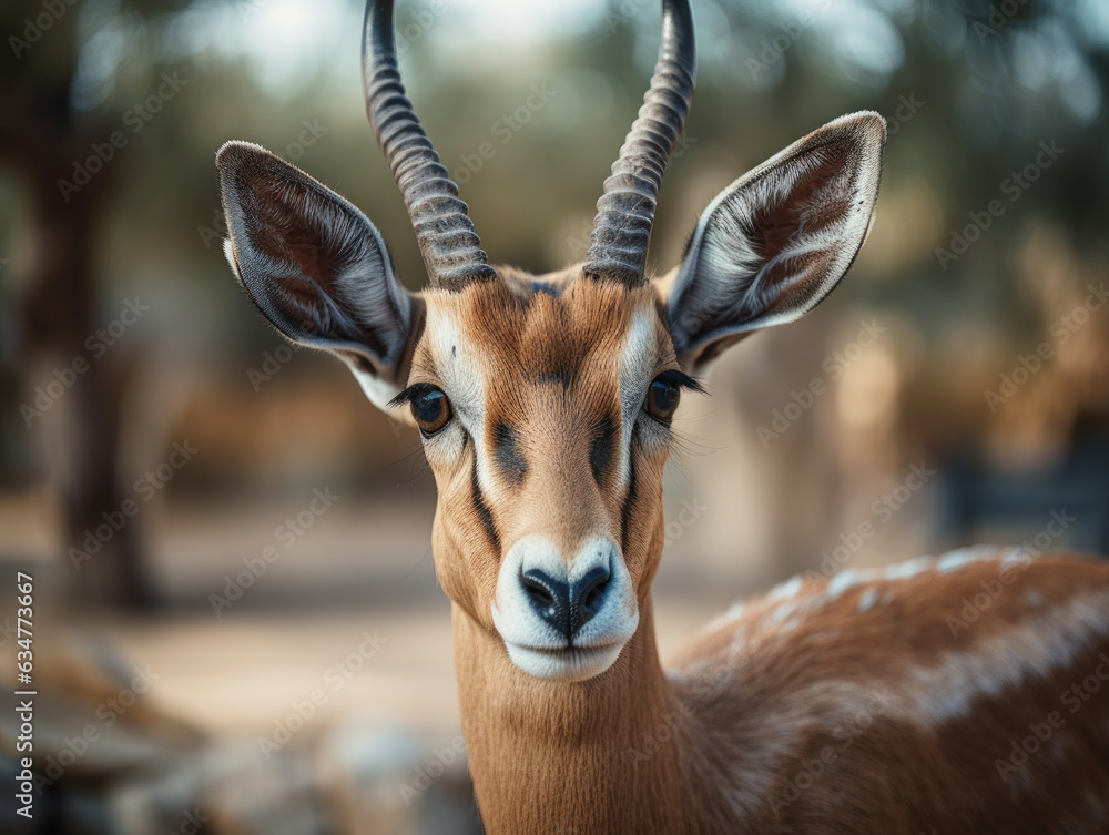 Antelope portrait created with Generative AI technology Antelope portrait created with Generative AI technology