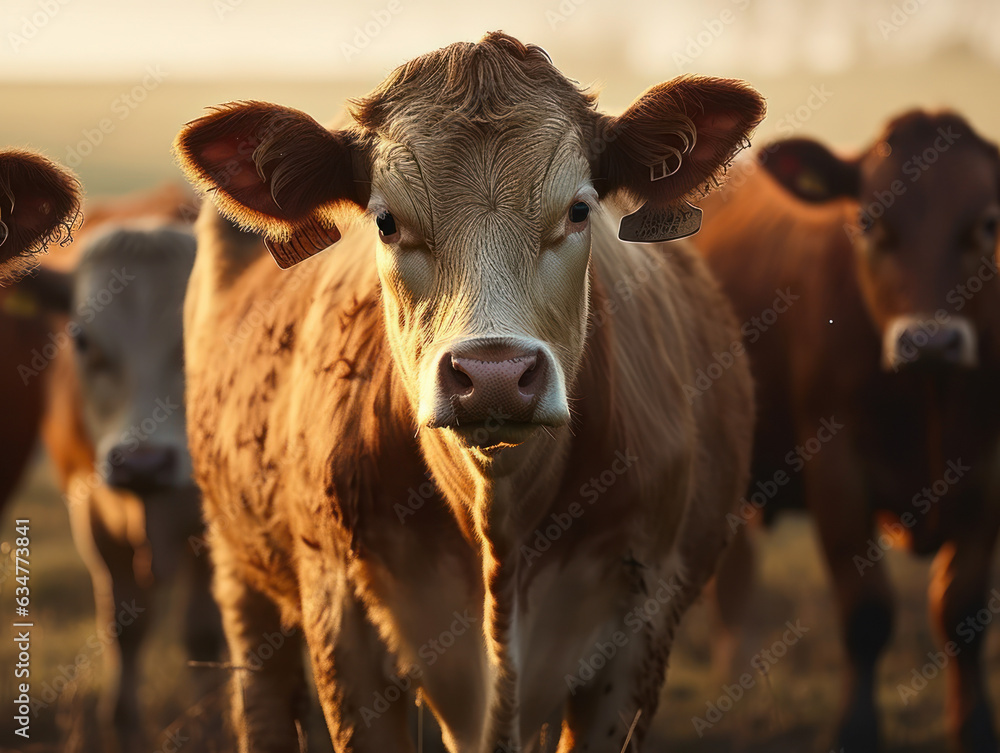Cattle portrait created with Generative AI technology