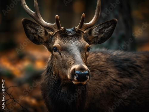 Elk portrait created with Generative AI technology