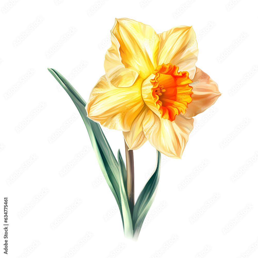 Fototapeta premium daffodil isolated on white or transparent background, PNG