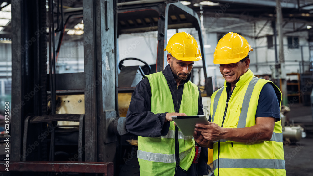 Mechanical technicians are maintaining the engine. Engineer checking Material or Machine on Plant. Workers Factory check up machine at factory site. Mechanical technicians are maintaining the engine. Engineer checking Material or Machine on Plant. Workers Factory check up machine at factory site.