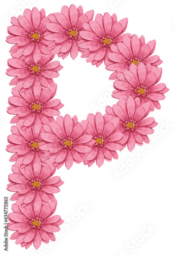 Alphabet Floral Font P  Alphabet vector