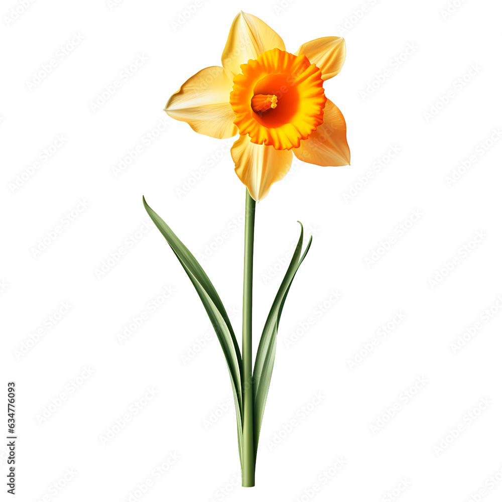 daffodil isolated on white or transparent background, PNG daffodil isolated on white or transparent background, PNG