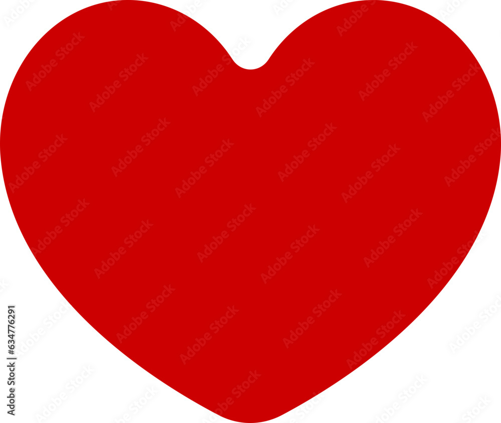 Red shape love heart icon vector isolated on white background.